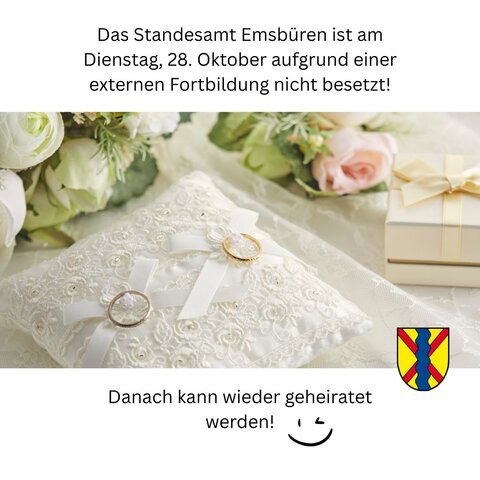 Das Standesamt Emsbüren ist am Dienstag, 28