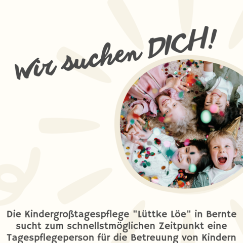 Stellenausschreibung Tagespflegeperson