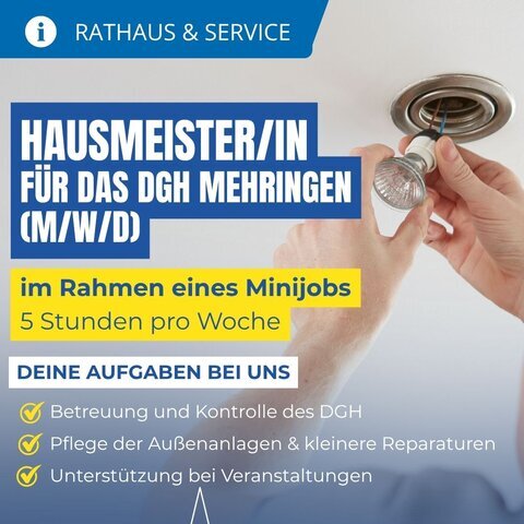Stellenausschreibung - Hausmeister DGH Mehringen