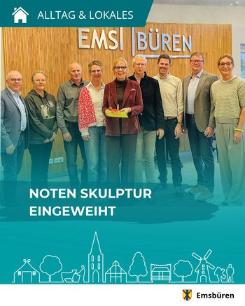 Gruppenbild Einweihung Skulptur