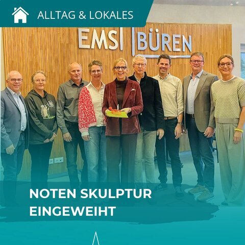 Gruppenbild Einweihung Skulptur