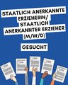Staatlich anerkannte Erzieherin / staatlich anerkannten Erzieher 