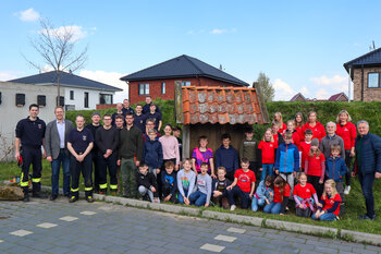 Naturschutzprojekt Feuerwehr und Naturschutzjugend Gruppenbild